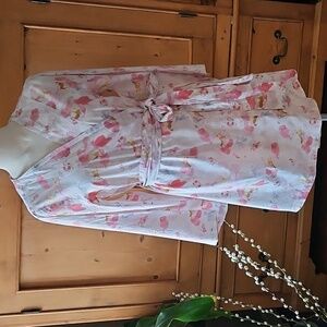 Pretty Plum Sugar 100% Cotton Watercolor Floral Robe Size M